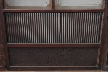 和製アンティーク　大正期から昭和初期　細やかな縦格子が美しい格子戸4枚セット　(R-086602)