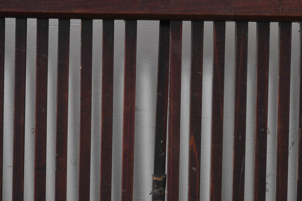 和製アンティーク　大正期から昭和初期　細やかな縦格子が美しい格子戸4枚セット　(R-086602)