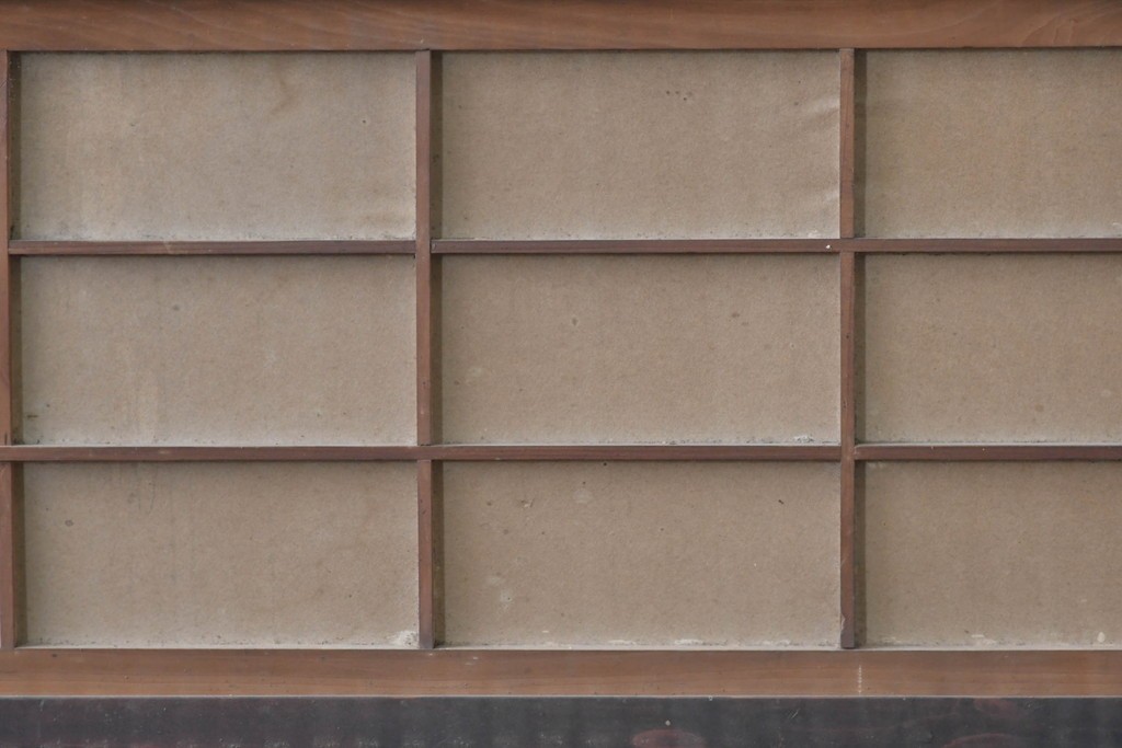 和製アンティーク　大正期から昭和初期　細やかな縦格子が美しい格子戸4枚セット　(R-086602)