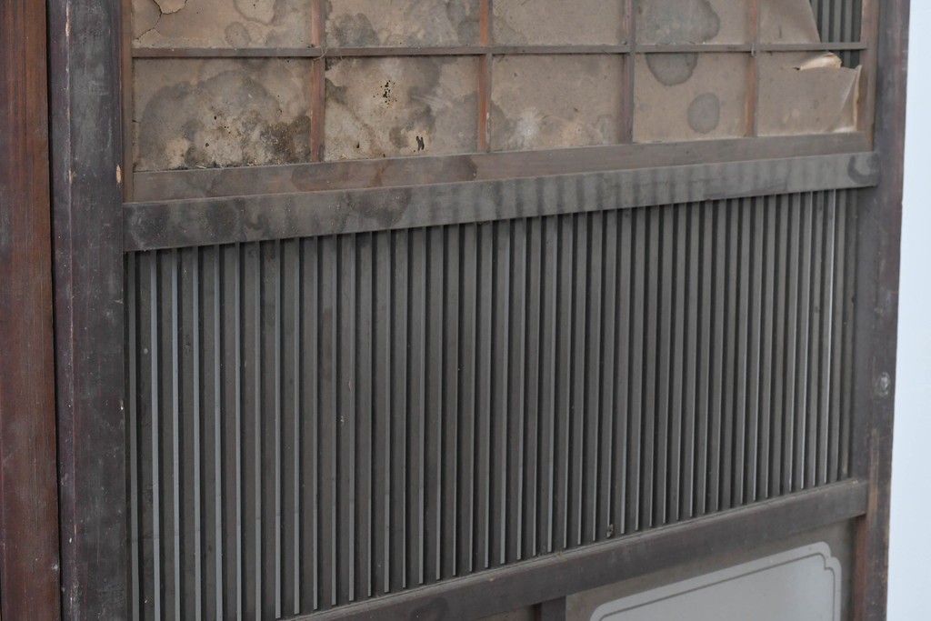 和製アンティーク　大正期から昭和初期　細やかな縦格子が美しい格子戸4枚セット　(R-086602)