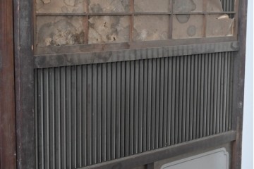 和製アンティーク　大正期から昭和初期　細やかな縦格子が美しい格子戸4枚セット　(R-086602)