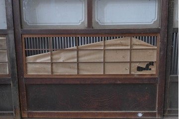 和製アンティーク　大正期から昭和初期　細やかな縦格子が美しい格子戸4枚セット　(R-086602)