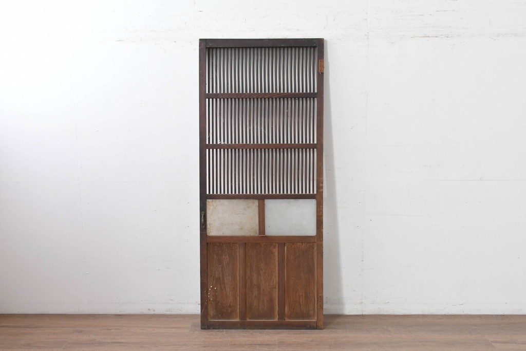 アンティーク建具　昭和初期　格子の美しい風合い豊かな格子戸1枚　(R-086604)