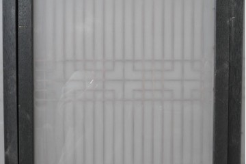 ヴィンテージ建具　昭和中期　組子細工が美しい片面ガラスの書院窓4枚セット　(R-086606)