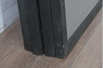 ヴィンテージ建具　昭和中期　組子細工が美しい片面ガラスの書院窓4枚セット　(R-086606)