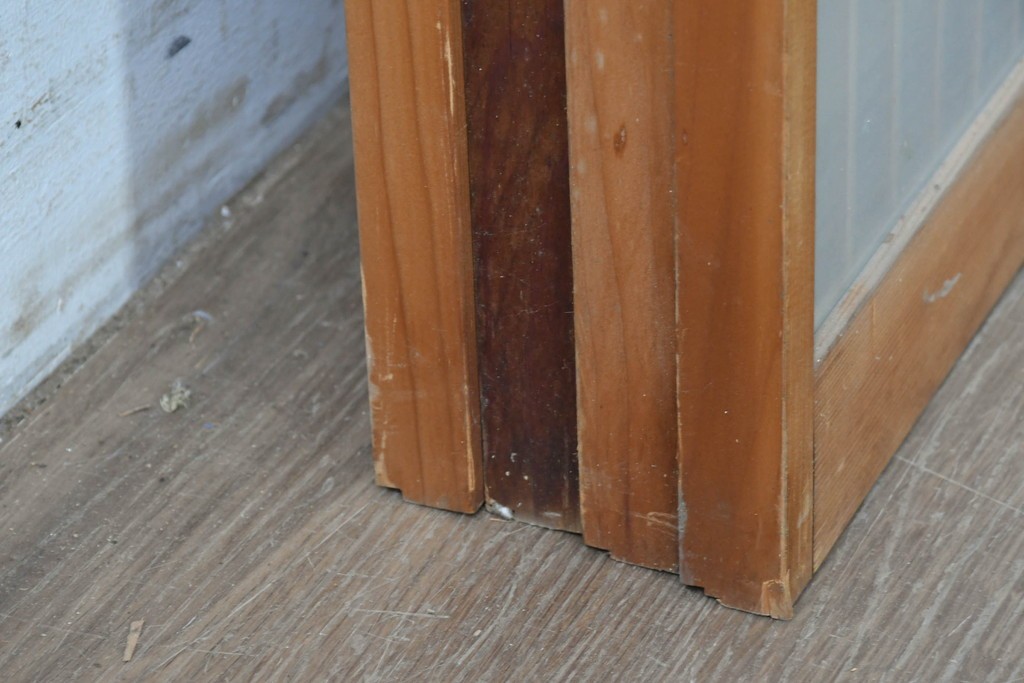 和製ヴィンテージ　上手物!!　昭和中期　松竹梅、鶴亀図の書院戸4枚セット　(R-086607)