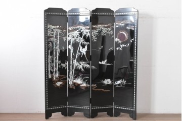 アジアンヴィンテージ　高級品　螺鈿細工が美しい衝立て　定価約180万円　(R-086609)
