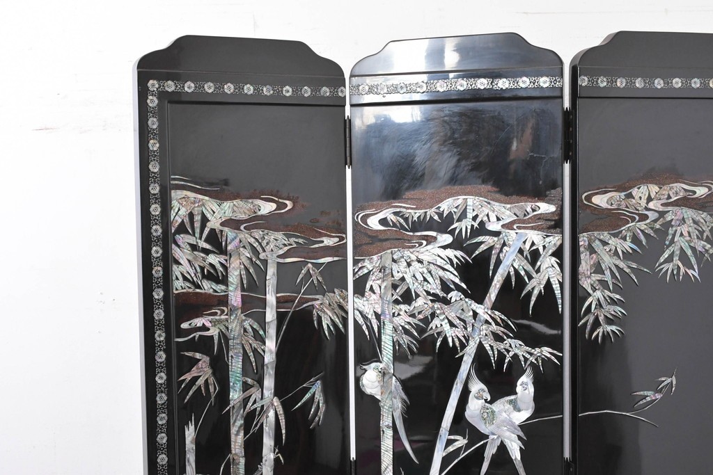 アジアンヴィンテージ　高級品　螺鈿細工が美しい衝立て　定価約180万円　(R-086609)