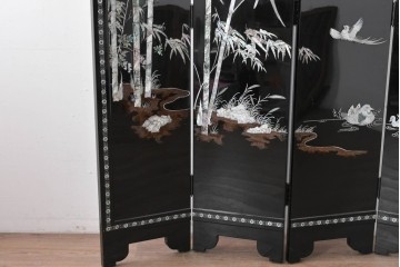 アジアンヴィンテージ　高級品　螺鈿細工が美しい衝立て　定価約180万円　(R-086609)