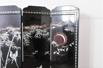 アジアンヴィンテージ　高級品　螺鈿細工が美しい衝立て　定価約180万円　(R-086609)