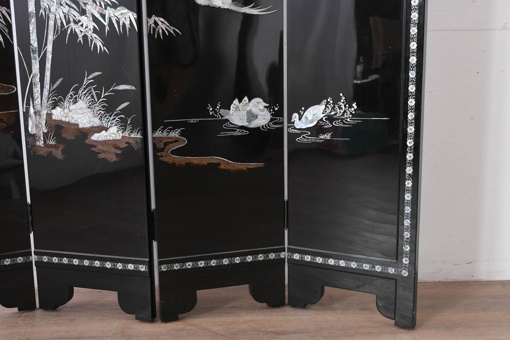 アジアンヴィンテージ　高級品　螺鈿細工が美しい衝立て　定価約180万円　(R-086609)