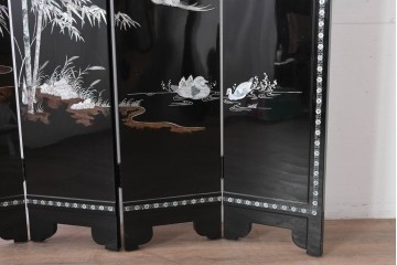 アジアンヴィンテージ　高級品　螺鈿細工が美しい衝立て　定価約180万円　(R-086609)