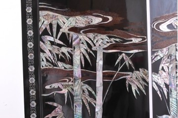 アジアンヴィンテージ　高級品　螺鈿細工が美しい衝立て　定価約180万円　(R-086609)