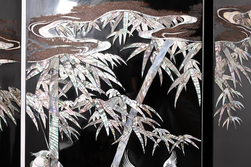 アジアンヴィンテージ　高級品　螺鈿細工が美しい衝立て　定価約180万円　(R-086609)