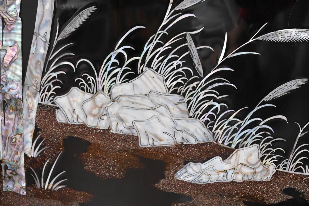 アジアンヴィンテージ　高級品　螺鈿細工が美しい衝立て　定価約180万円　(R-086609)