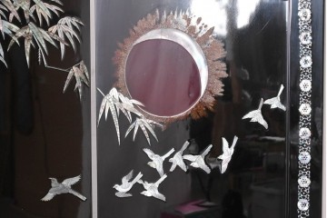 アジアンヴィンテージ　高級品　螺鈿細工が美しい衝立て　定価約180万円　(R-086609)