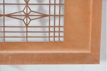 ヴィンテージ建具　昭和後期　松・竹・梅の彫刻入り組子欄間2枚セット　(R-086615)