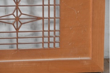 ヴィンテージ建具　昭和後期　松・竹・梅の彫刻入り組子欄間2枚セット　(R-086615)