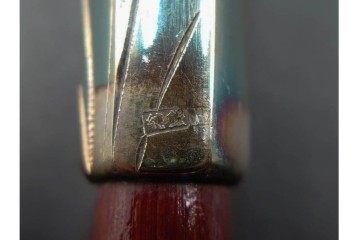 金工師 吉田省吾作　純銀製　秋の草花図があしらわれた純村田張煙管　共箱付き　(R-086634)