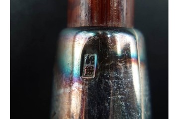 純銀製　象嵌　花紋と虎紋の意匠が印象的な煙管3点セット　共箱付き　(R-086641)