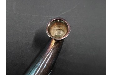 純銀製　象嵌　松鷹図・鯉図・梅鳥図の意匠豊かな煙管3点セット　共箱付き　(R-086642)