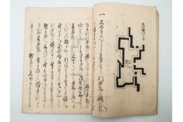 江戸期　渡辺千秋蔵書　「城取縄張」　城郭構造や縄張りの考え方を図解した和本　(R-086646)