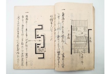 江戸期　渡辺千秋蔵書　「城取縄張」　城郭構造や縄張りの考え方を図解した和本　(R-086646)