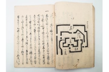 江戸期　渡辺千秋蔵書　「城取縄張」　城郭構造や縄張りの考え方を図解した和本　(R-086646)