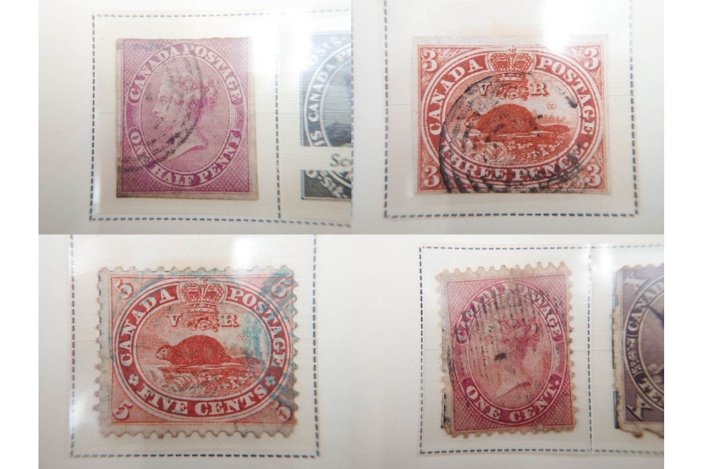 1857年～　カナダの色々な図案が並ぶ未使用&使用済の切手セット　(R-086647)