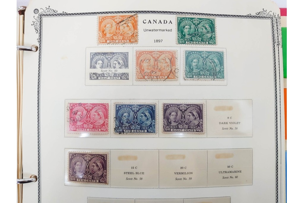 1857年～　カナダの色々な図案が並ぶ未使用&使用済の切手セット　(R-086647)
