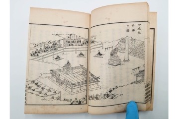明治25年　木梨恒充 著　「八江萩名所図画」　江戸末期の萩の名所を記した地誌　全7冊揃　帙付き　(R-086648)