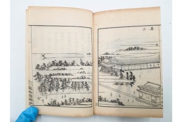 明治25年　木梨恒充 著　「八江萩名所図画」　江戸末期の萩の名所を記した地誌　全7冊揃　帙付き　(R-086648)