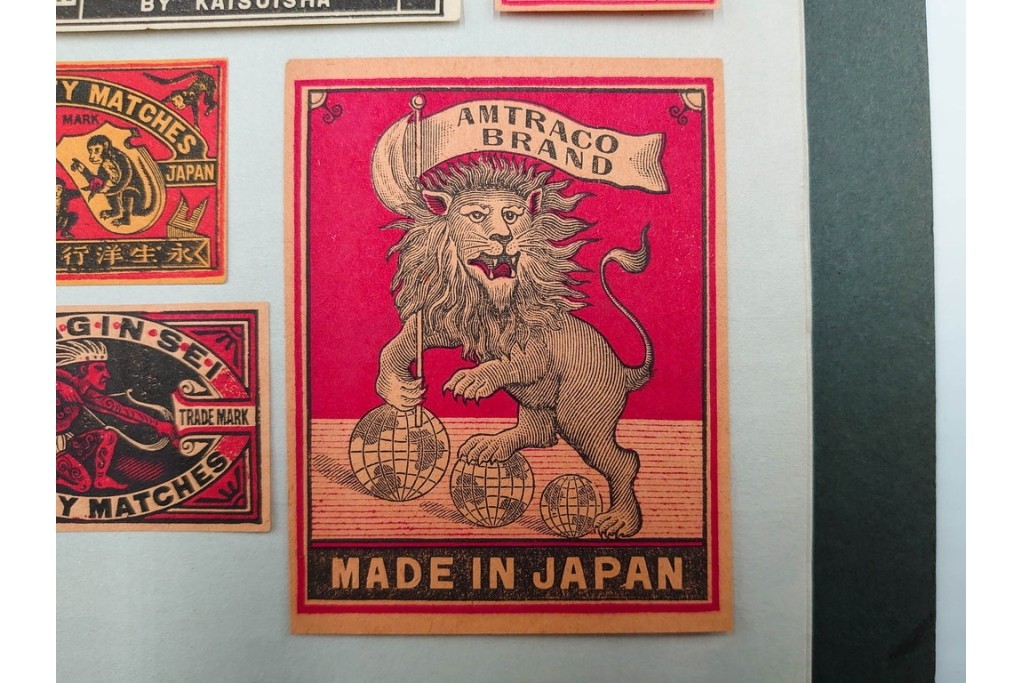 中国輸出用・日本など　大判サイズあり　木版画や神社のデザインが面白いマッチラベル273枚セット　ファイル付き　(R-086652)