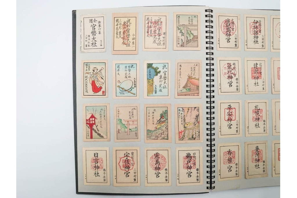 中国輸出用・日本など　大判サイズあり　木版画や神社のデザインが面白いマッチラベル273枚セット　ファイル付き　(R-086652)