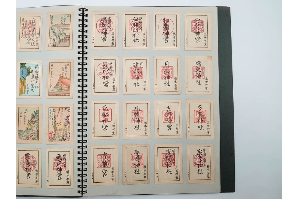 中国輸出用・日本など　大判サイズあり　木版画や神社のデザインが面白いマッチラベル273枚セット　ファイル付き　(R-086652)