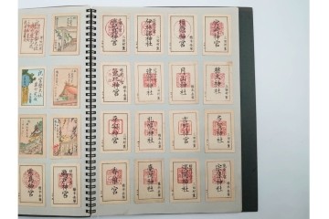 中国輸出用・日本など　大判サイズあり　木版画や神社のデザインが面白いマッチラベル273枚セット　ファイル付き　(R-086652)