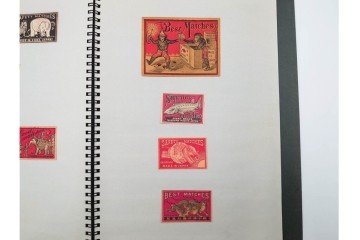 中国輸出用・日本など　大判サイズあり　木版画や神社のデザインが面白いマッチラベル273枚セット　ファイル付き　(R-086652)