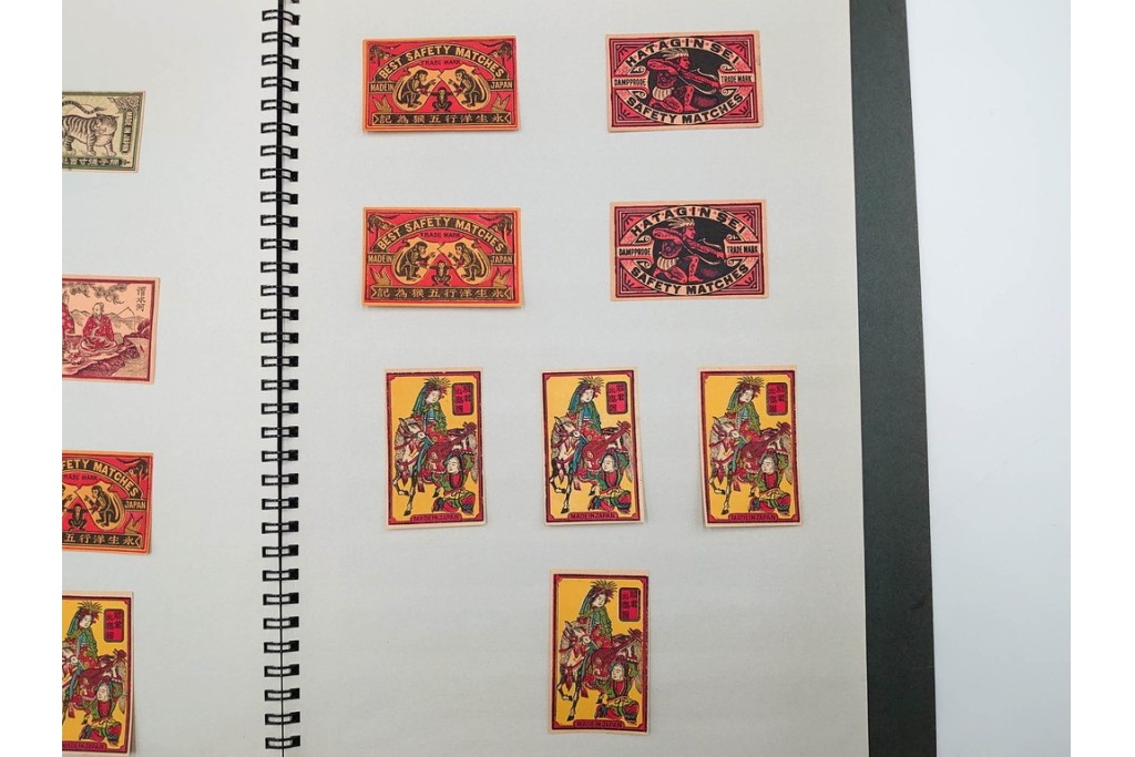 中国輸出用・日本など　大判サイズあり　木版画や神社のデザインが面白いマッチラベル273枚セット　ファイル付き　(R-086652)