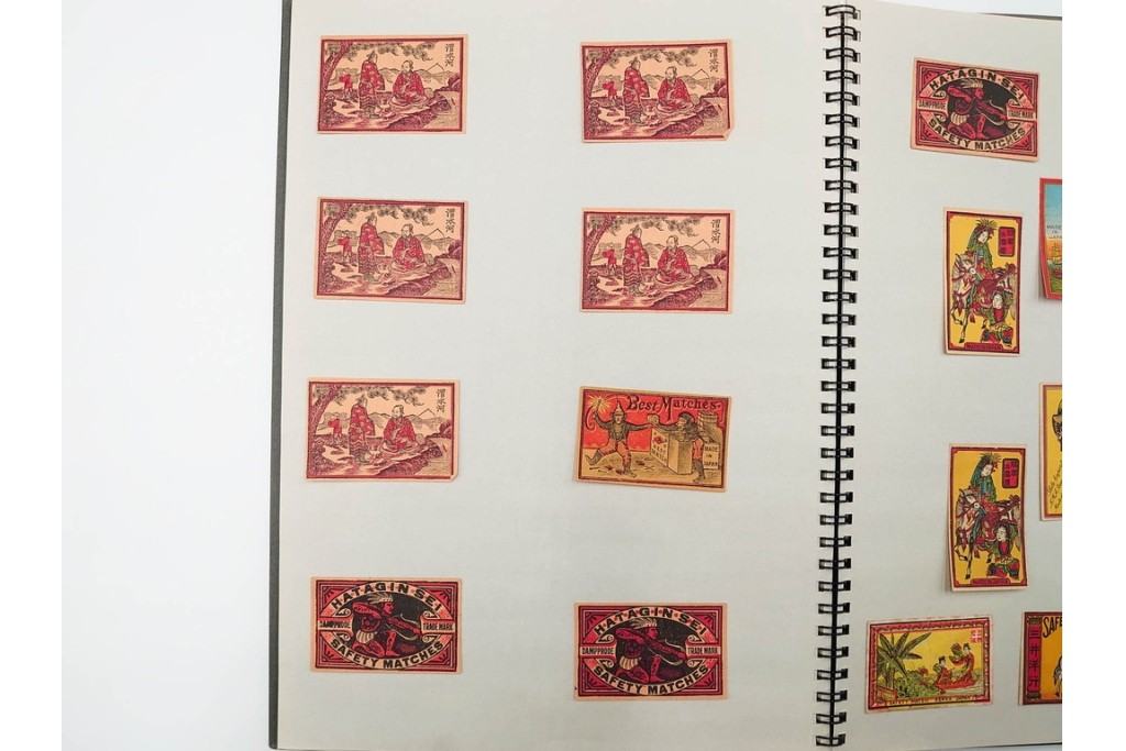 中国輸出用・日本など　大判サイズあり　木版画や神社のデザインが面白いマッチラベル273枚セット　ファイル付き　(R-086652)