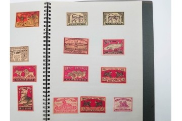 中国輸出用・日本など　大判サイズあり　木版画や神社のデザインが面白いマッチラベル273枚セット　ファイル付き　(R-086652)