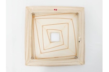 ヴィンテージ　イサム・ノグチ　AKARI(アカリ)　3X　尾関次七商店製　立体的なスクエアフォルムのテーブルスタンド　外箱付き　(R-086659)