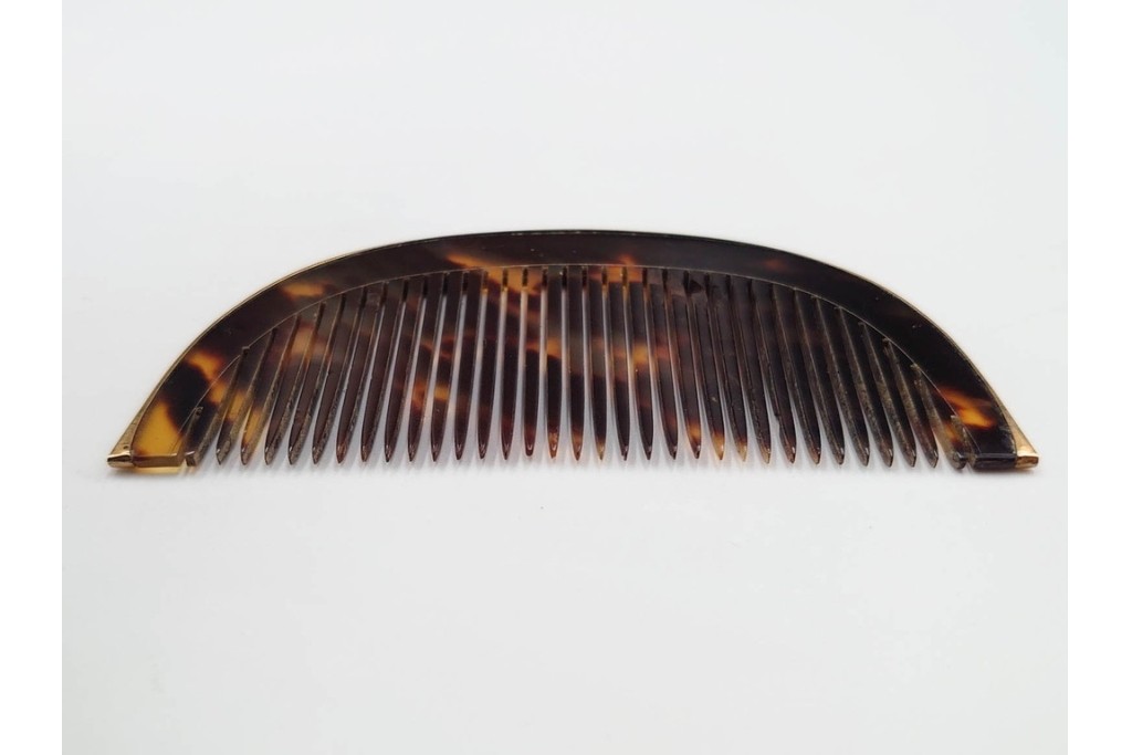 大正～昭和初期　べっ甲(鼈甲)　K20(20金)　K18(18金)　金蒔絵　櫛2点・笄1点・簪1点のセット　ケース付き　(R-086662)