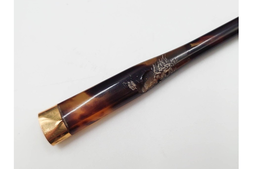 大正～昭和初期　べっ甲(鼈甲)　K20(20金)　K18(18金)　金蒔絵　櫛2点・笄1点・簪1点のセット　ケース付き　(R-086662)