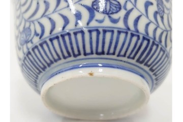 江戸期　古伊万里　染付　唐草文と松竹梅文のそば猪口5点セット　(R-086663)