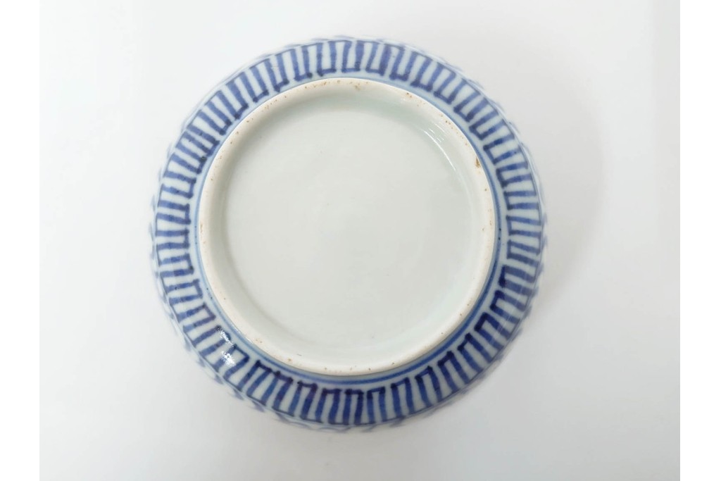 江戸期　古伊万里　染付　唐草文と松竹梅文のそば猪口5点セット　(R-086663)