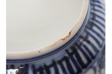 江戸期　古伊万里　染付　唐草文と松竹梅文のそば猪口5点セット　(R-086663)