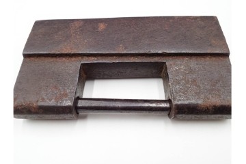 李朝時代　銀象嵌　時代を重ねた趣ある錠前　鍵付き　(R-086664)