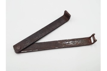 李朝時代　銀象嵌　時代を重ねた趣ある錠前　鍵付き　(R-086664)