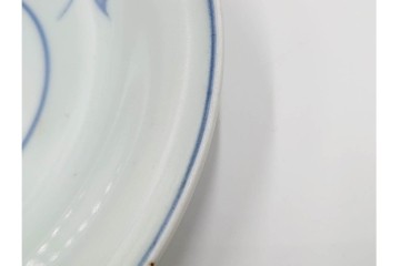 江戸期　古伊万里　染付　直径約170cm　5.6寸　薊文が上品な中皿2枚セット　(R-086665)