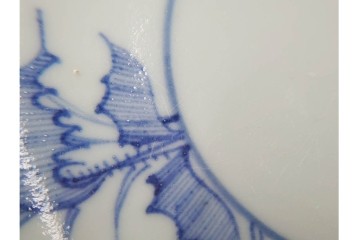 江戸期　古伊万里　染付　直径約170cm　5.6寸　薊文が上品な中皿2枚セット　(R-086665)